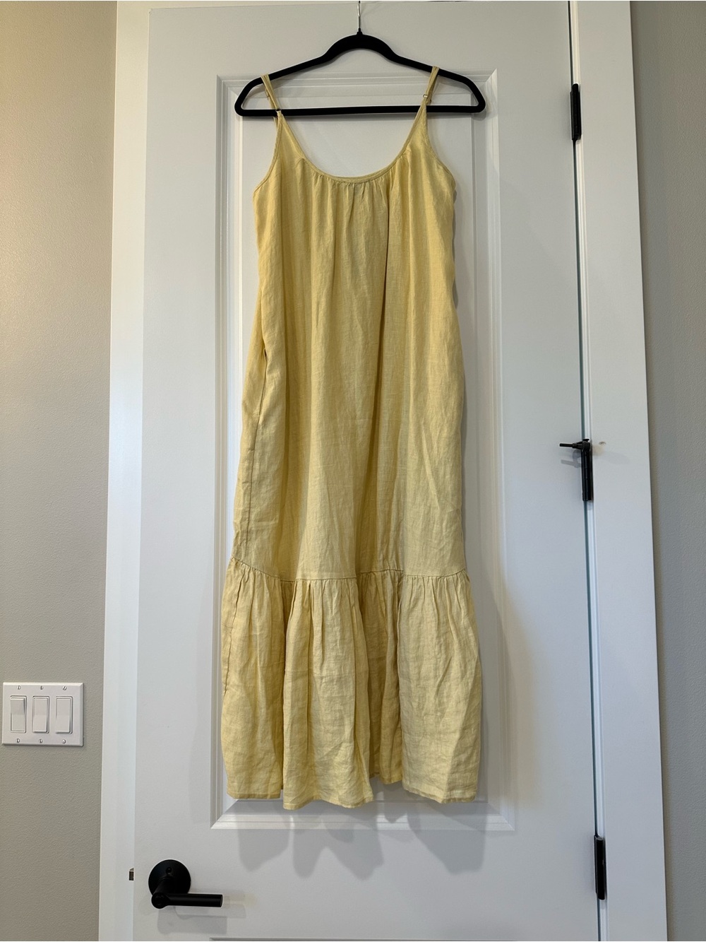 J. Crew Yellow High-Low Slip Dress